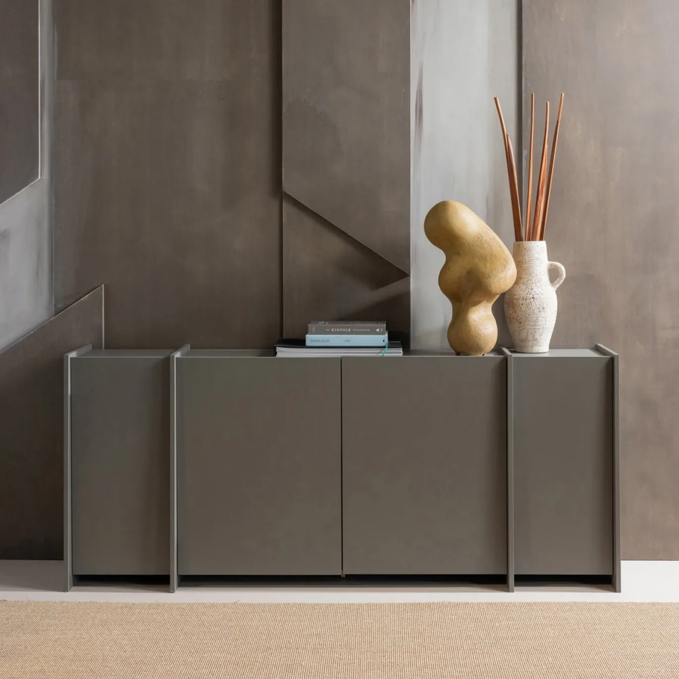Woood Dressoir Brock 200cm Essenfineer Warmgrijs