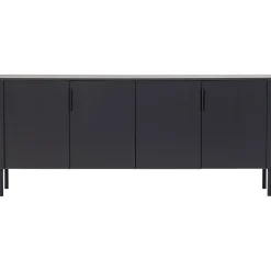 Woood Dressoir Gunnar 200cm Grenen Matzwart
