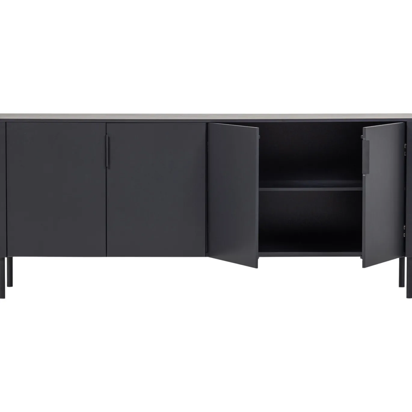 Woood Dressoir Gunnar 200cm Grenen Matzwart