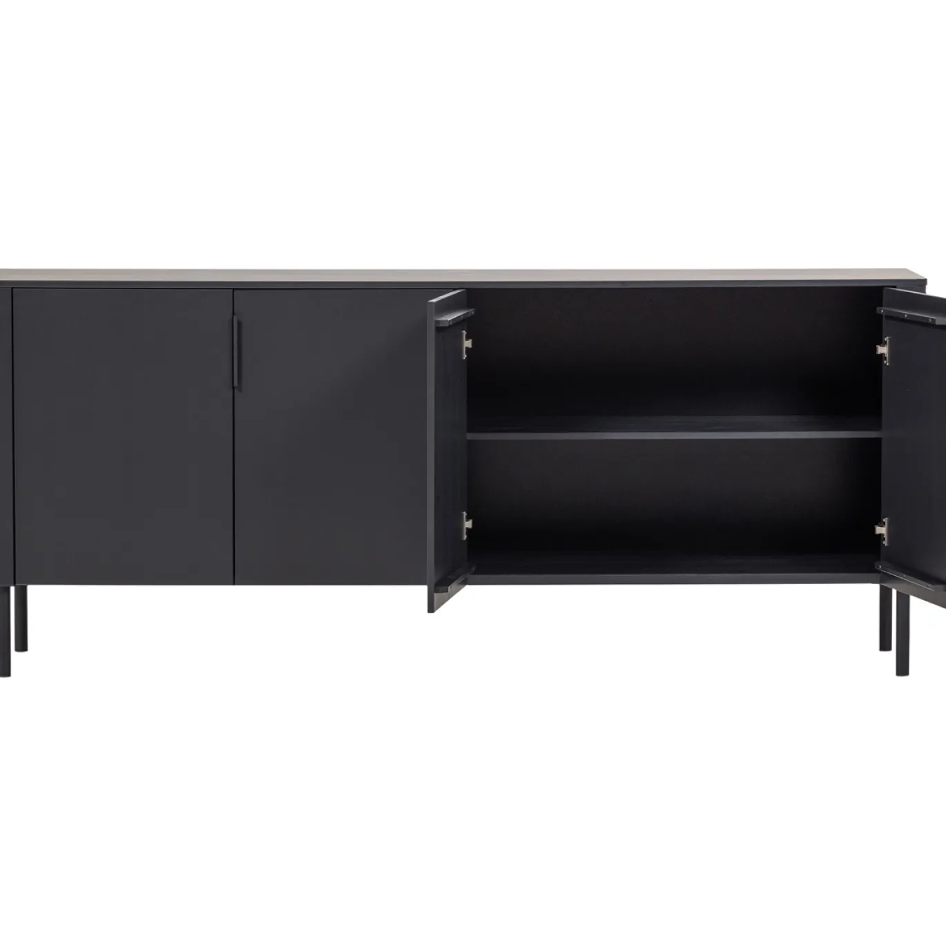 Woood Dressoir Gunnar 200cm Grenen Matzwart