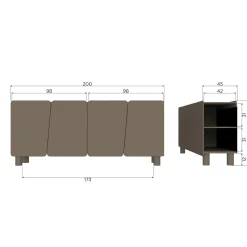 Woood Dressoir Root 200cm Grenen Truffel Bruin