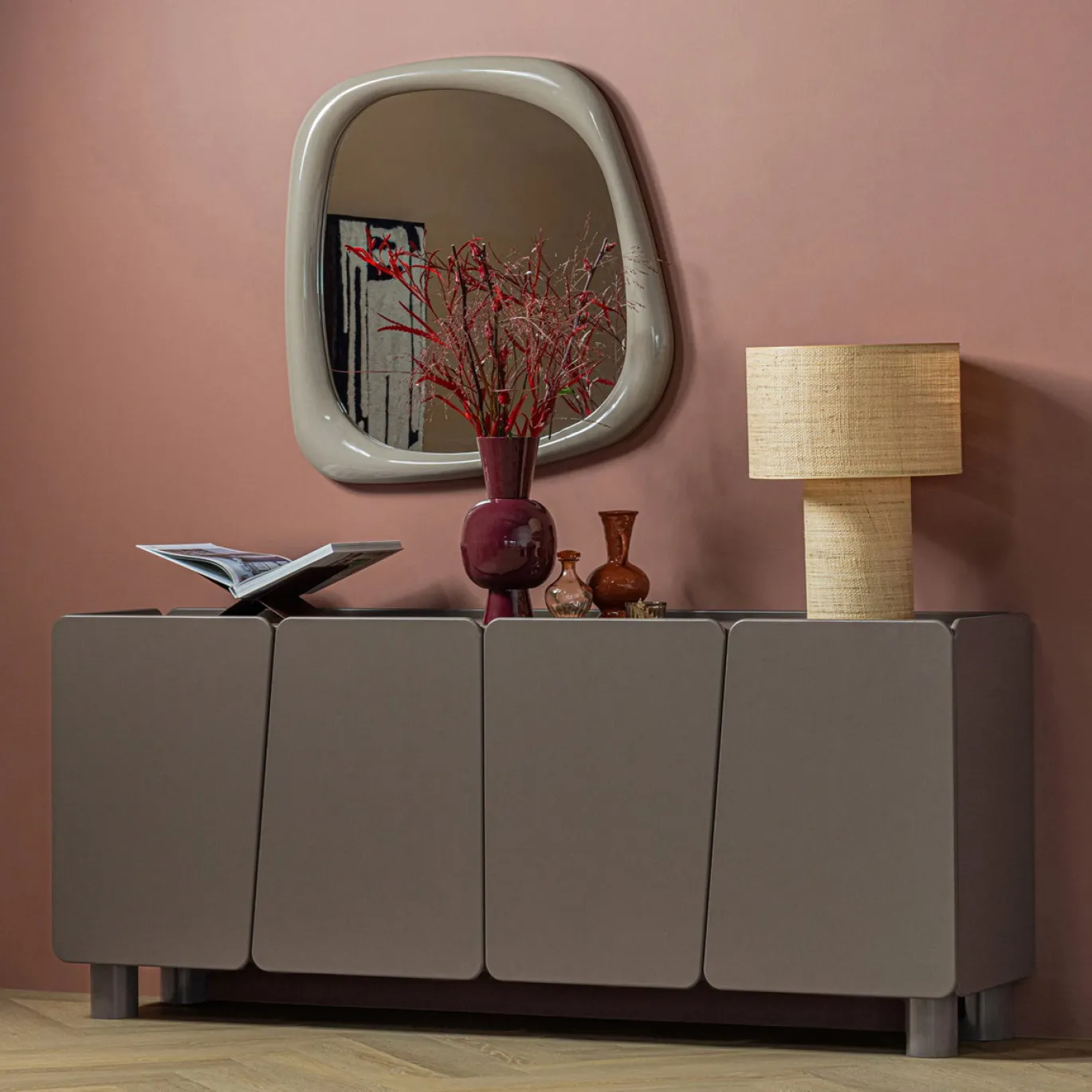 Woood Dressoir Root 200cm Grenen Truffel Bruin