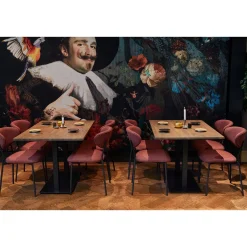Woood Dubbele Vierkante Buisvoet Bistro Metaal Matzwart 72x80x40cm