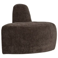 Woood Eetkamerbank Mojo Base Hoek Rond Rugleuning Ribstof Bruin
