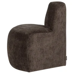 Woood Eetkamerbank Mojo Base Hoek Rond Rugleuning Ribstof Bruin