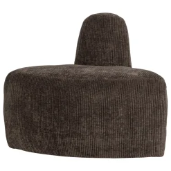 Woood Eetkamerbank Mojo Base Hoek Rond Rugleuning Ribstof Bruin