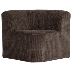 Woood Eetkamerbank Mojo Base Hoek Met Rugleuning Ribstof Bruin