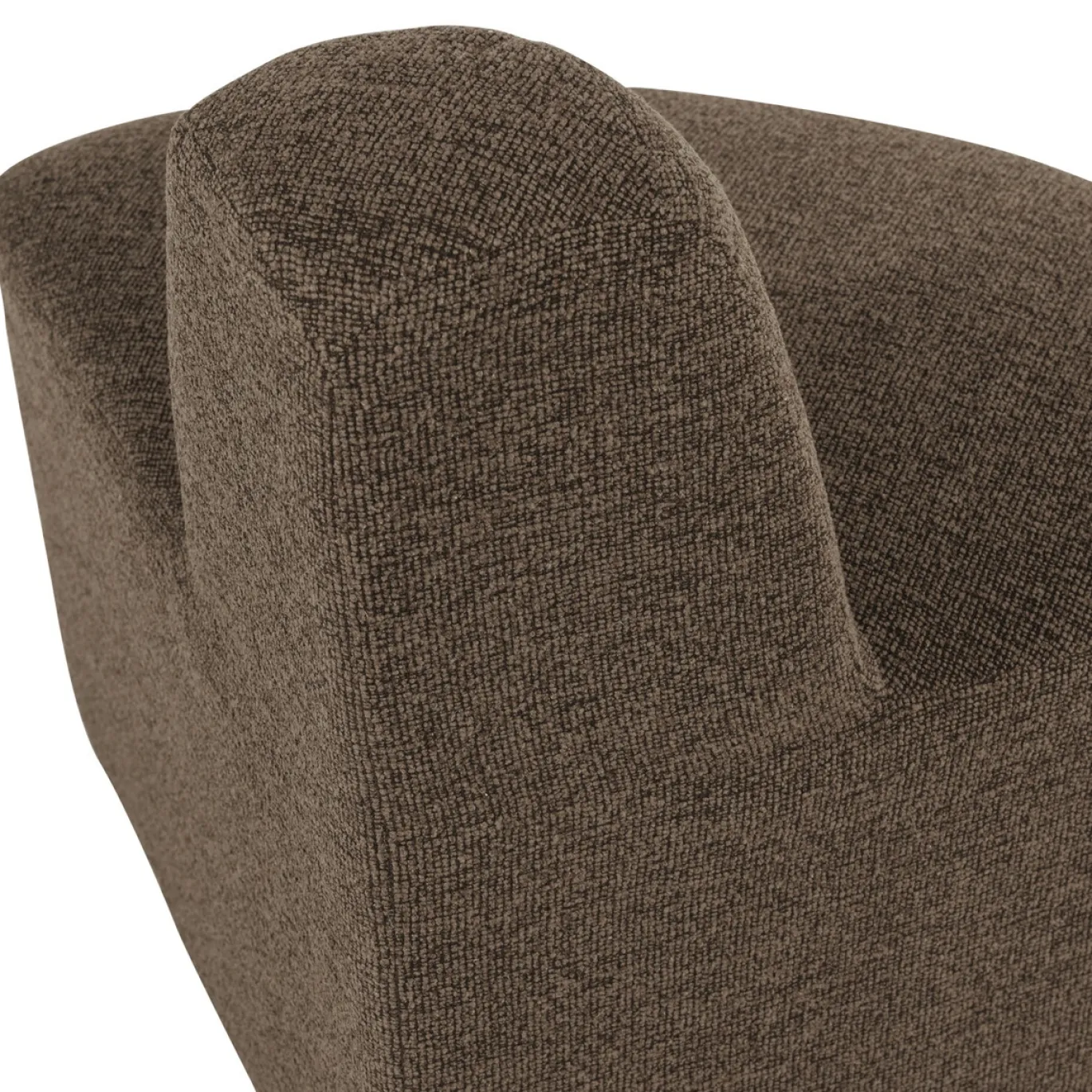 Woood Eetkamerbank Mojo Base Hoek Rond Rugleuning Bouclé Bruin