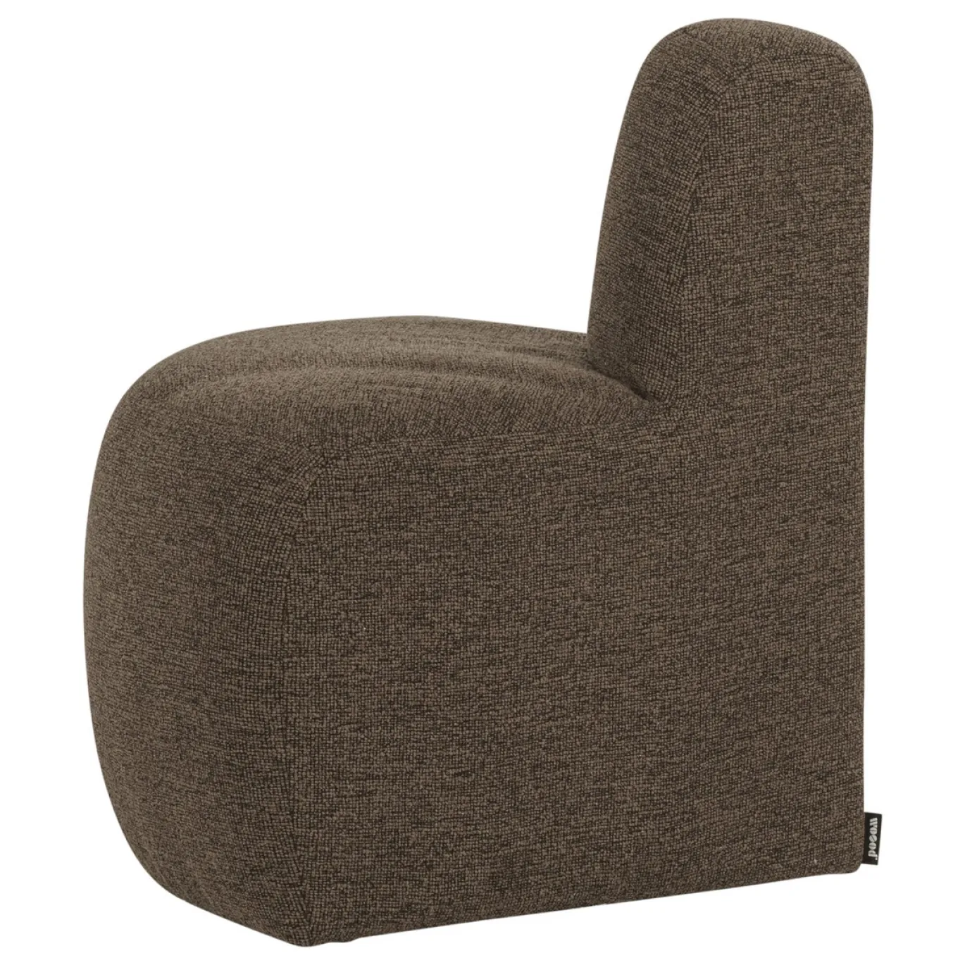 Woood Eetkamerbank Mojo Base Hoek Rond Rugleuning Bouclé Bruin