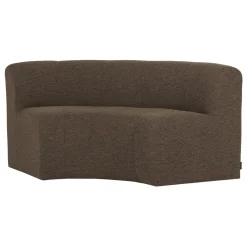 Woood Eetkamerbank Mojo Base Halfronde Hoek Rug Bouclé Bruin