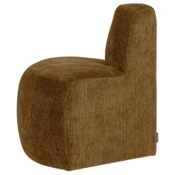 Woood Eetkamerbank Mojo Base Hoek Rond Rugleuning Ribstof Honinggeel