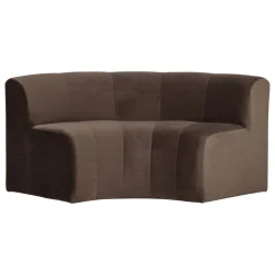 Woood Eetkamerbank Mojo Base Halfronde Hoek Rug Velvet Bruin