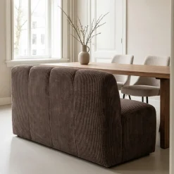 Woood Eetkamerbank Mojo 164cm Ribstof Bruin