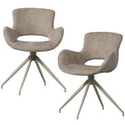 Woood Eetkamerstoel Eliva Structure Velvet Zand - Set Van 2