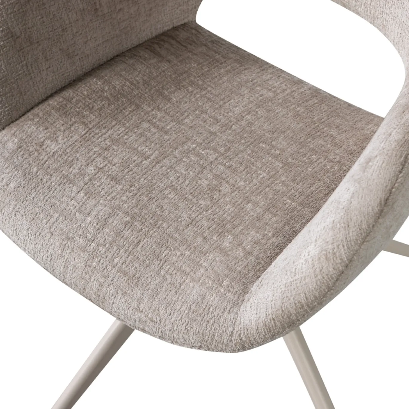Woood Eetkamerstoel Eliva Structure Velvet Zand - Set Van 2