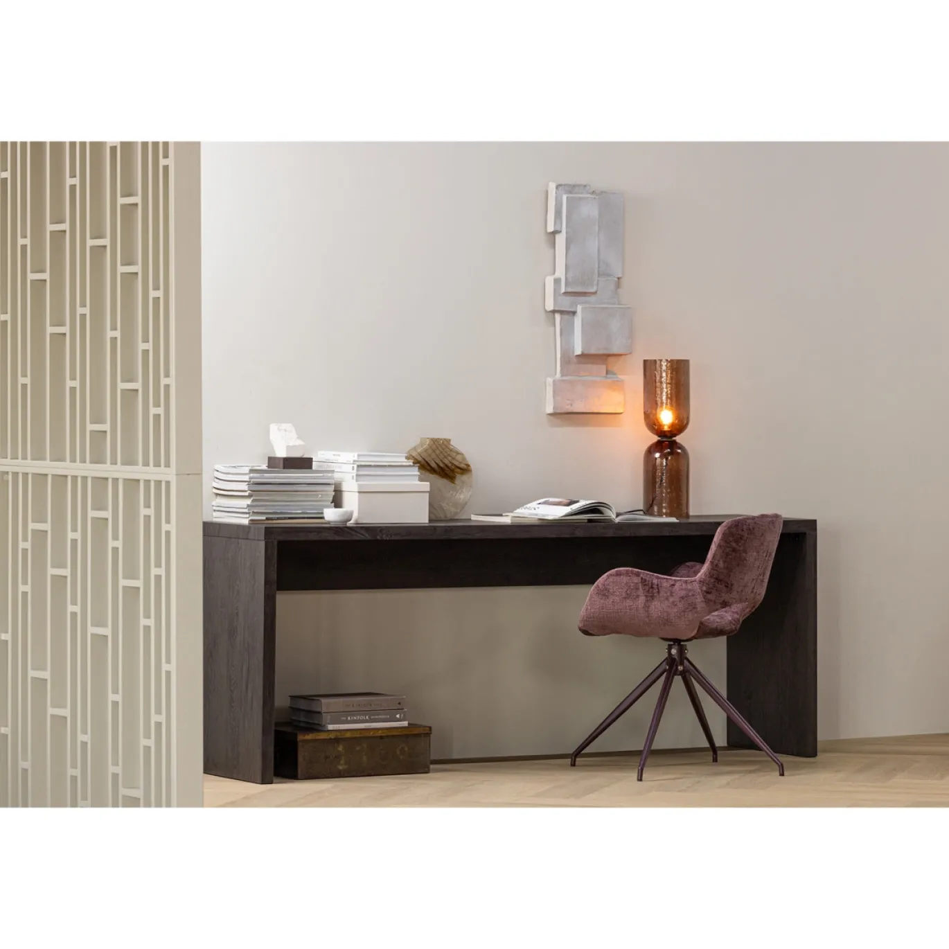 Woood Eetkamerstoel Eliva Structure Velvet Paars - Set Van 2