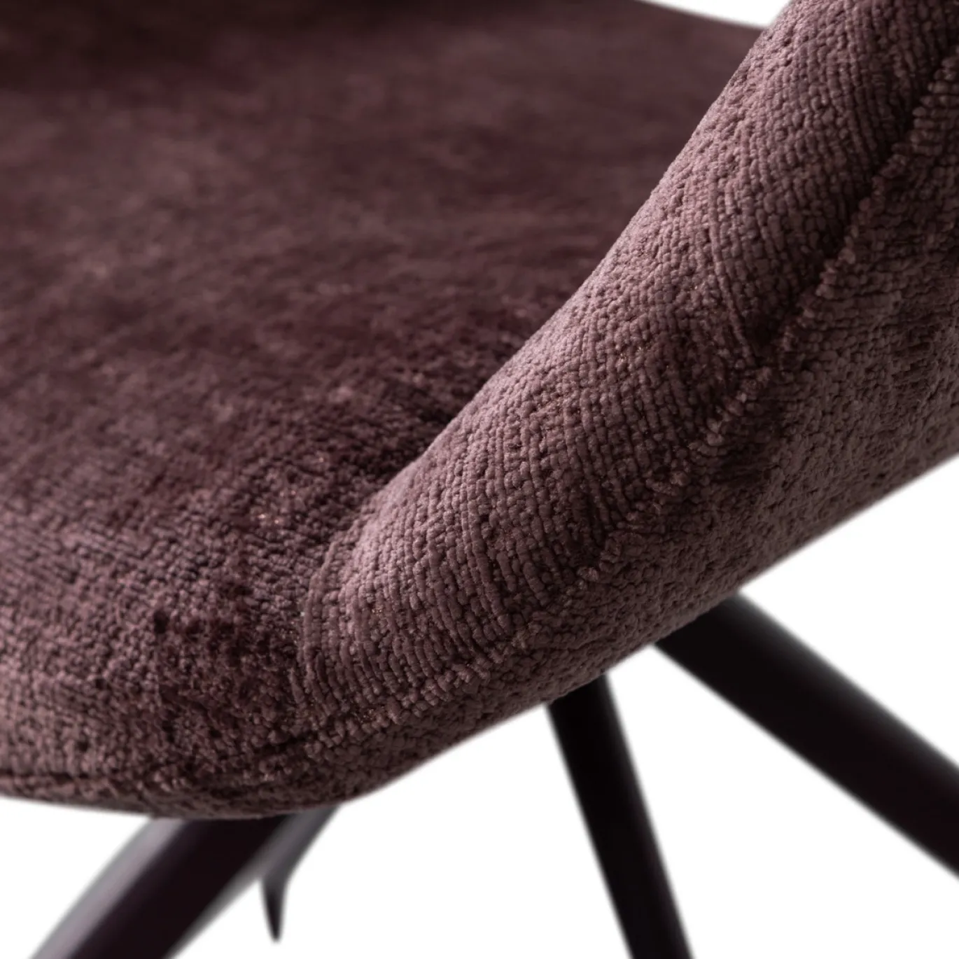 Woood Eetkamerstoel Eliva Structure Velvet Paars - Set Van 2