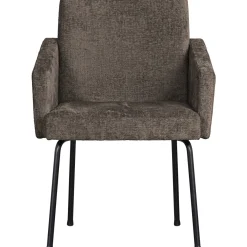 Woood Eetkamerstoel Mount Met Armleuning Grof Geweven Grijs/Bruin