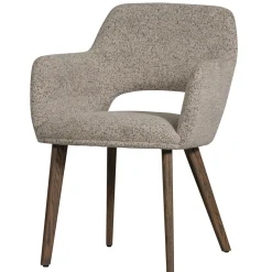 Woood Eetkamerstoel Murat Naturel Met Houten Poot Mystic Brown