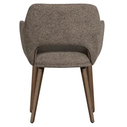 Woood Eetkamerstoel Murat Taupe Met Houten Poot Mystic Brown