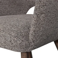 Woood Eetkamerstoel Murat Taupe Met Houten Poot Mystic Brown