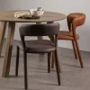 Woood Eetkamerstoel Noble Leerlook Zwart/grijs