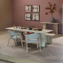 Woood Eetkamerstoel Tunar Met Armleuning Hout Naturel