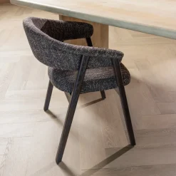 Woood Eetkamerstoel Tunar Met Armleuning Hout Donkerbruin