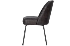 Woood Eetkamerstoel Vogue Zwart Leer