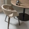 Woood Eetkamerstoel Yossi Zand Met Houten Poot Donkerbruin