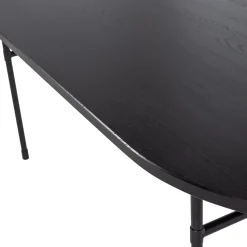 Woood Eettafel Arthur Ovaal Met H-poot Eiken Zwart