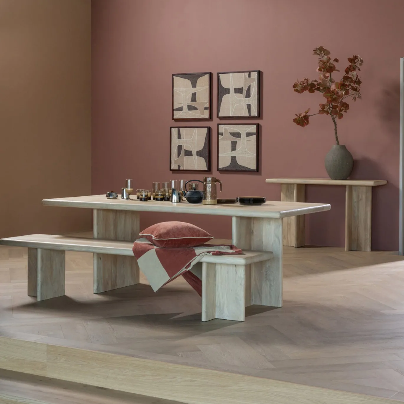 Woood Eettafel Ato 220x90cm Mangohout Naturel