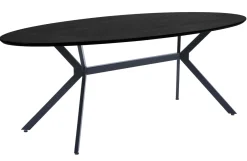Woood Eettafel Bruno Ovaal Zwart 220cm