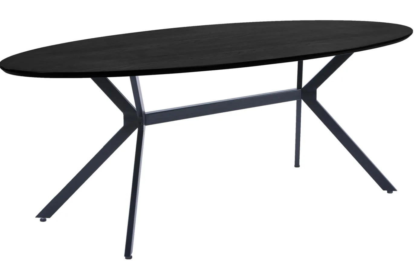 Woood Eettafel Bruno Ovaal Zwart 220cm