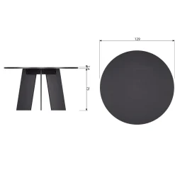 Woood Eettafel Fries Eiken Blacknight Ø129cm