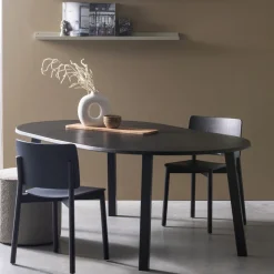 Woood Eettafel Lange Jan Uitschuifbaar Rond Eiken Blacknight