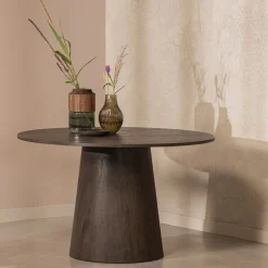 Woood Eettafel Maan Donkerbruin Ø120cm