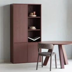 Woood Eettafel Rhonda Ø129cm Eiken Bordeauxrood