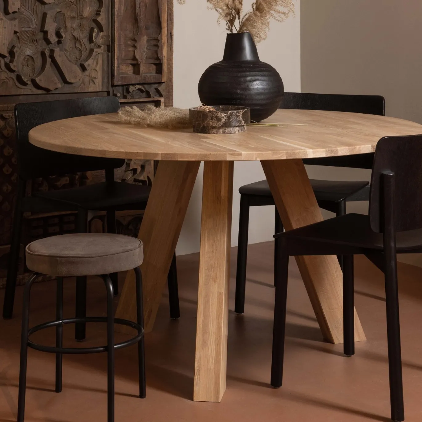 WOOOD Eettafel Rhonda Eikenhout Naturel Ø129cm