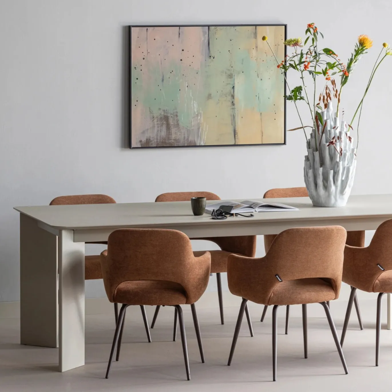 Woood Eettafel Tablo Afgerond Dl 240x100cm Dakargrau