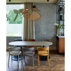 Woood Eettafel Tablo Ovaal Vl 220x90cm Pebble Grey/zwart
