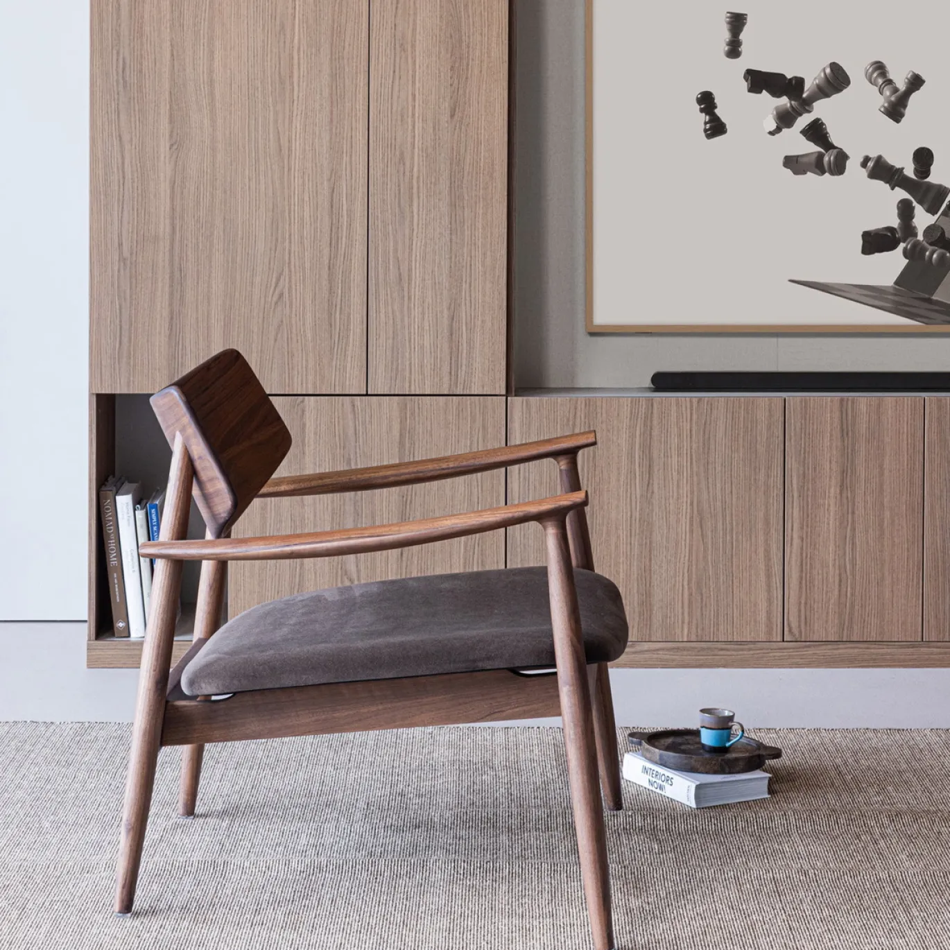 Woood Fauteuil Bask Walnoothout Bruin