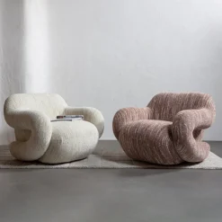 Woood Fauteuil Folke Chenille Naturel Melange