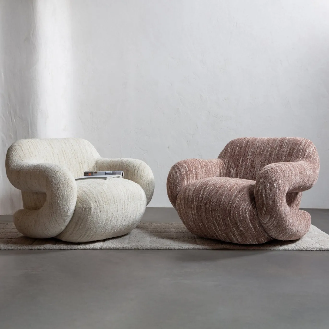 Woood Fauteuil Folke Chenille Naturel Melange