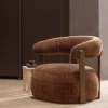 Woood Fauteuil Foon 3d Structuurstof Bruin