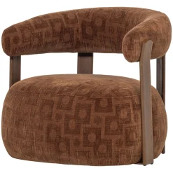 Woood Fauteuil Foon 3d Structuurstof Bruin