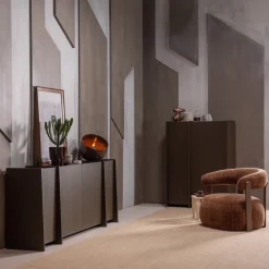 Woood Fauteuil Foon 3d Structuurstof Bruin