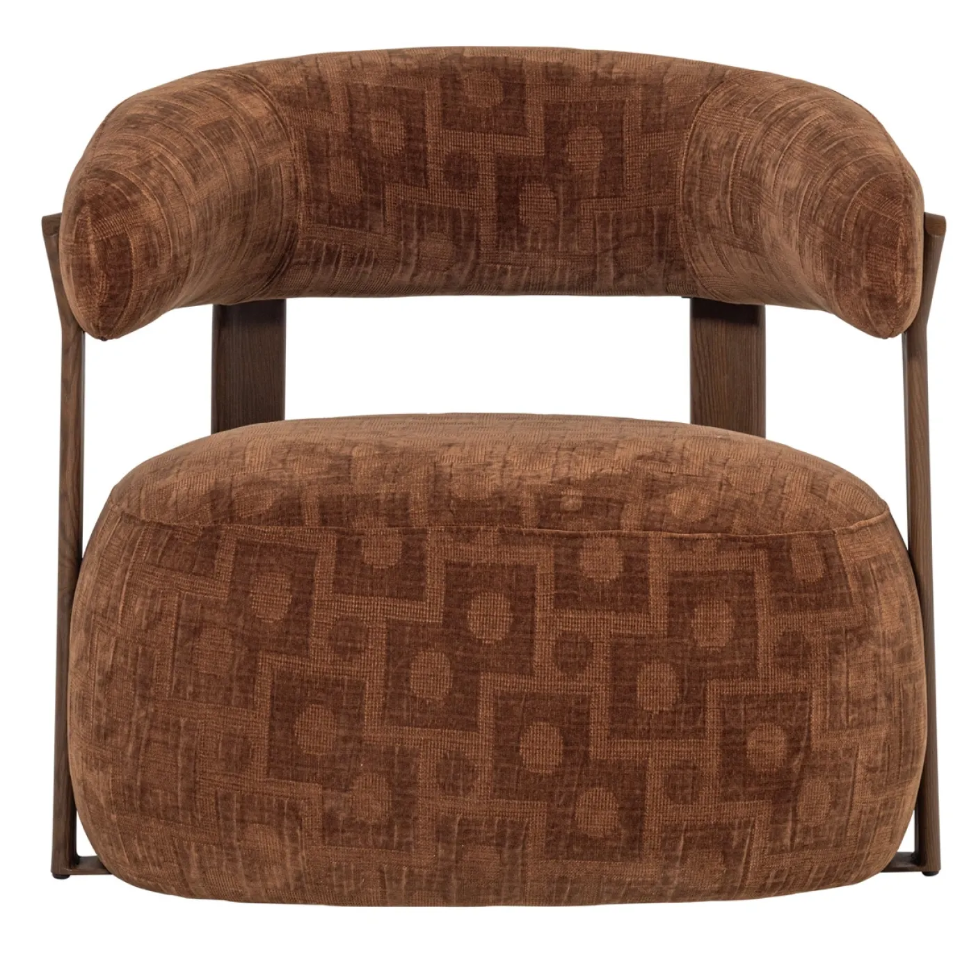 Woood Fauteuil Foon 3d Structuurstof Bruin