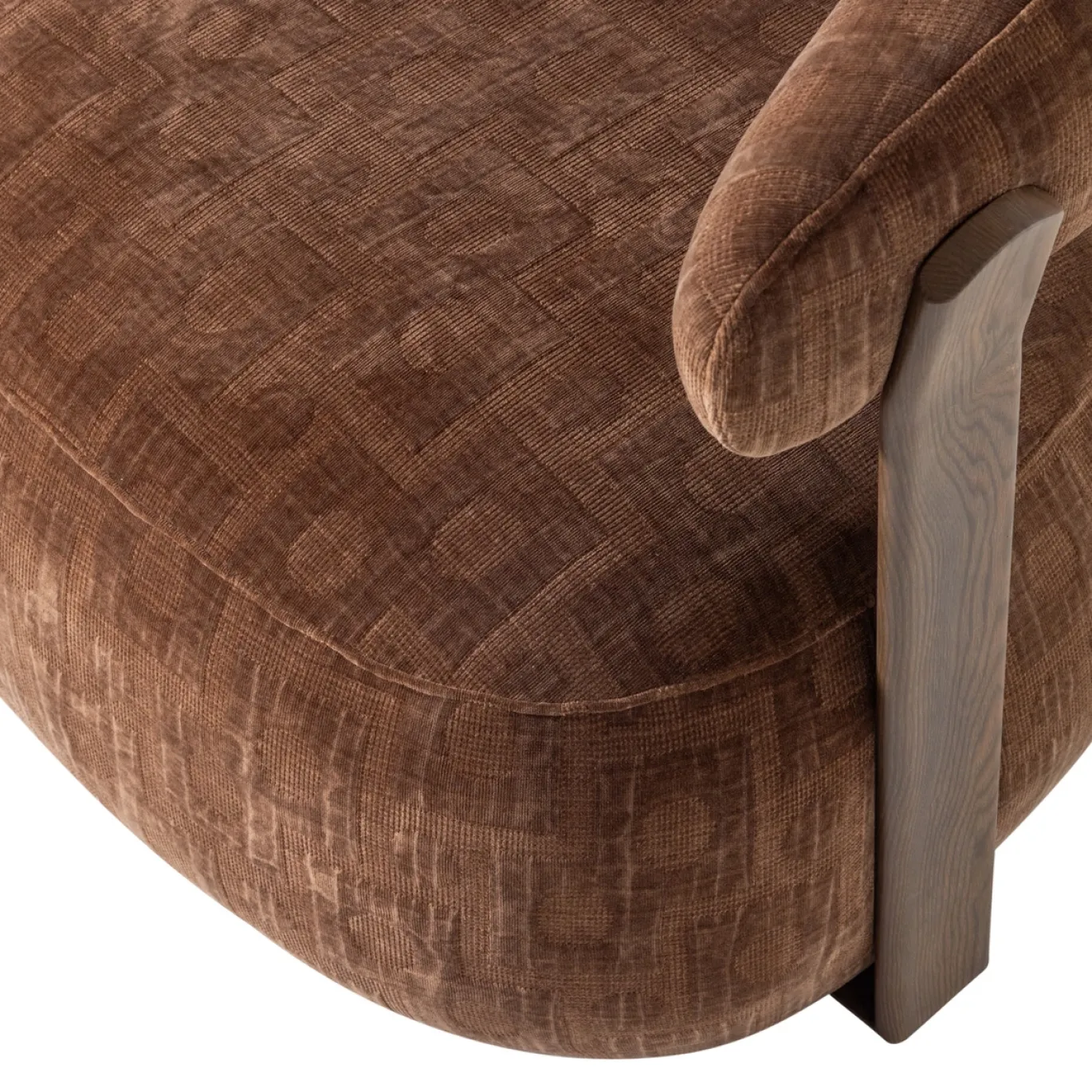Woood Fauteuil Foon 3d Structuurstof Bruin