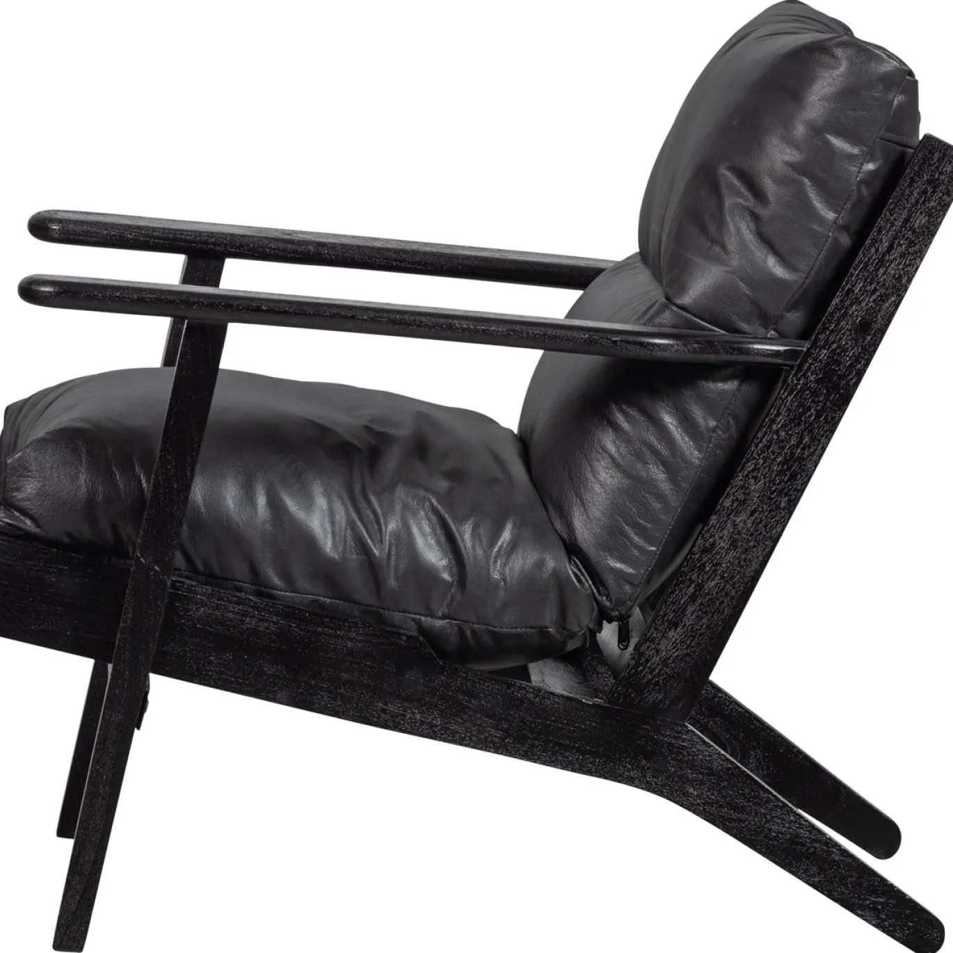 Woood Fauteuil Houston Leer Zwart